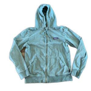 Patagonia Women's P-6 Label Full-Zip Hooded Jacket Organic Cotton Size S Green
